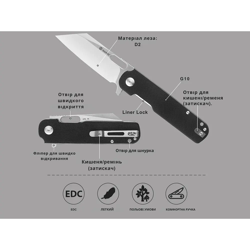 Ніж складаний Ganzo G770-BK - фото 4