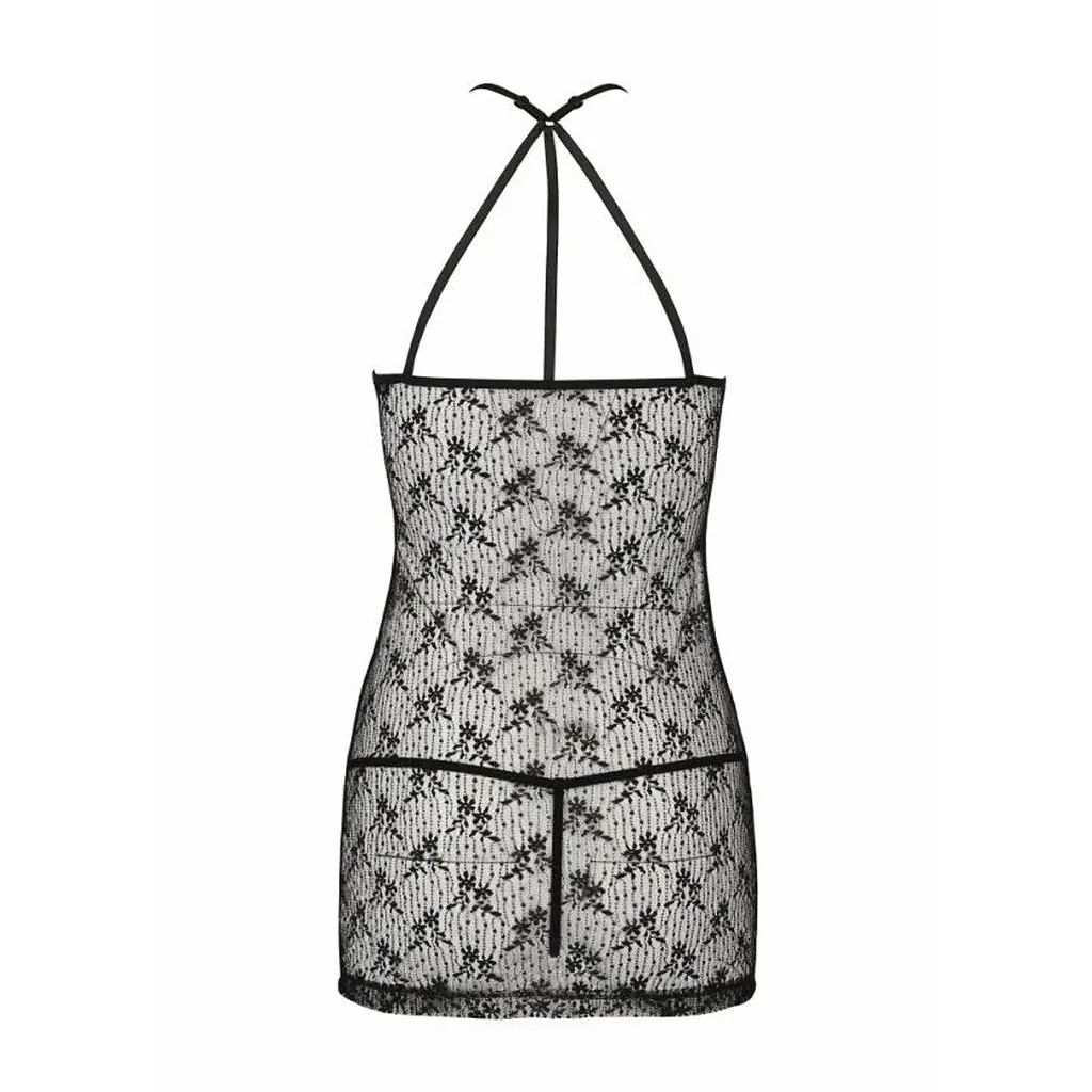 Напівпрозора сорочка Passion AZALIA CHEMISE S/M, black - фото 6