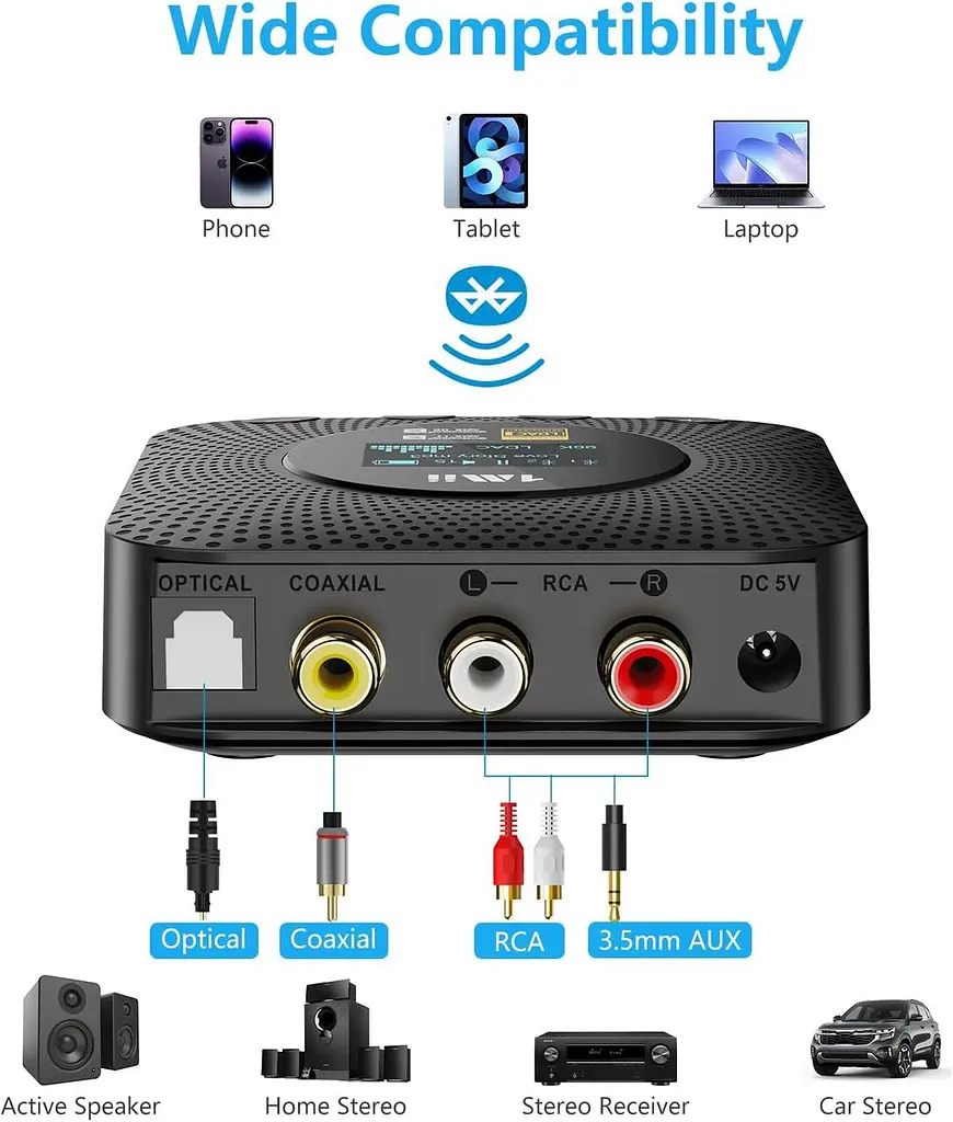Bluetooth-ресивер 1Mii B06HD+ Hi-Res LDAC Bluetooth 5.3 з DAC та OLED-дисплеєм - фото 3