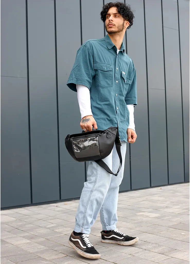 Мужская сумка бананка Sambag Dynamicdart черная 38 × 21 × 7 см (80461001m) - фото 4