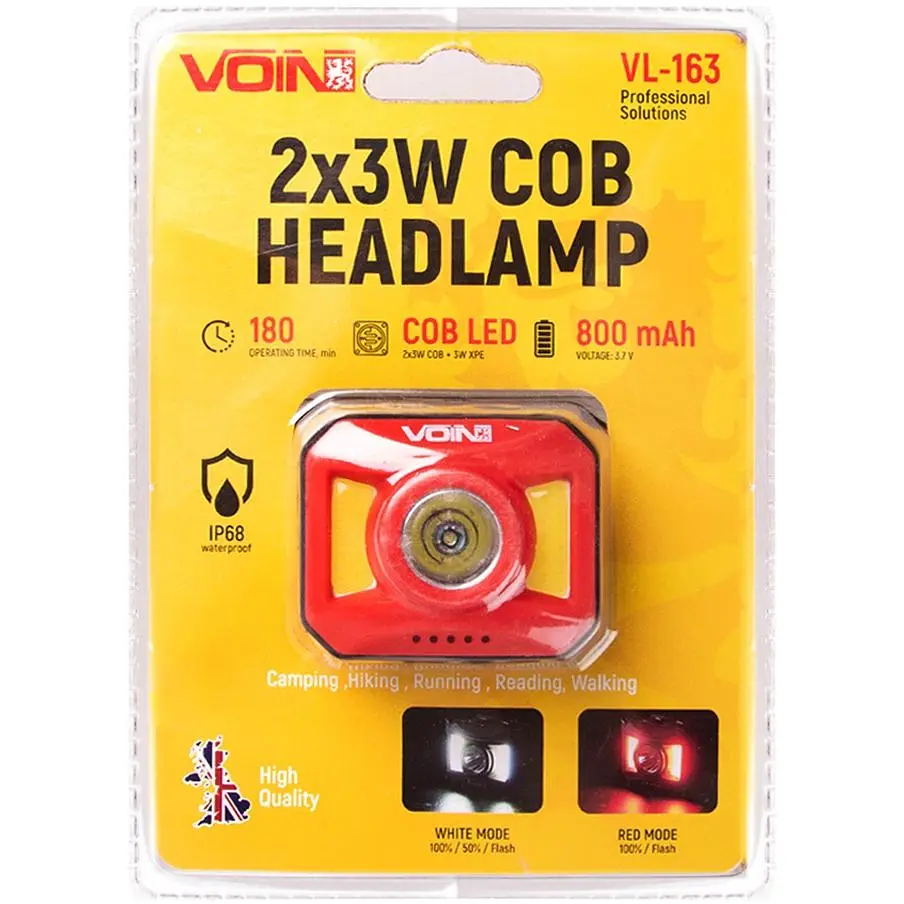 Фонарь налобный Voin 2 x 3W-COB +3W XPE 800mAh (VL-163) - фото 4