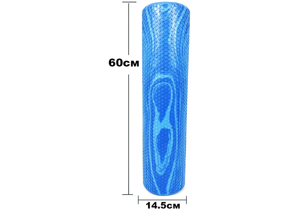 Масажний ролик EasyFit Foam Roller 60 см двоколірний Синій-блакитний (EF-2033-Bl) - фото 3