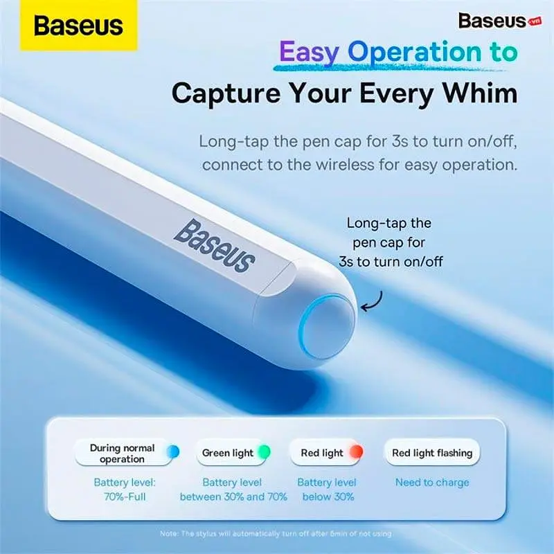 Стилус Baseus Smooth Writing 2 Series Dual Charging Stylus SXBC080102 - фото 9