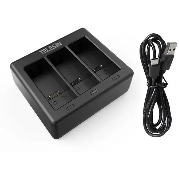 Зарядний пристрій TELESIN GoPro HERO 9/10/11/12 Charger 3х8000 мА (GP-BCG-902) Black [64193] - фото 5