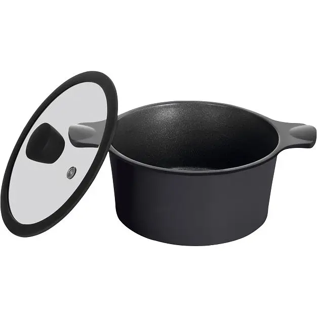Каструля Ringel Zitrone Black, з кришкою, 20 см, 3 л, чорний (RG-2108-20 BL-R) - фото 2