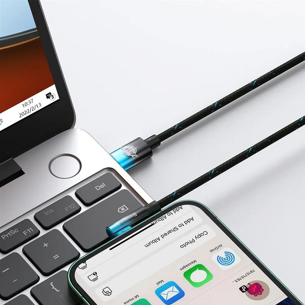Кабель Baseus MVP 2 USB Type-C - Lightning (M/M), 20W, 1 м Black/Blue (CAVP000221) - фото 2