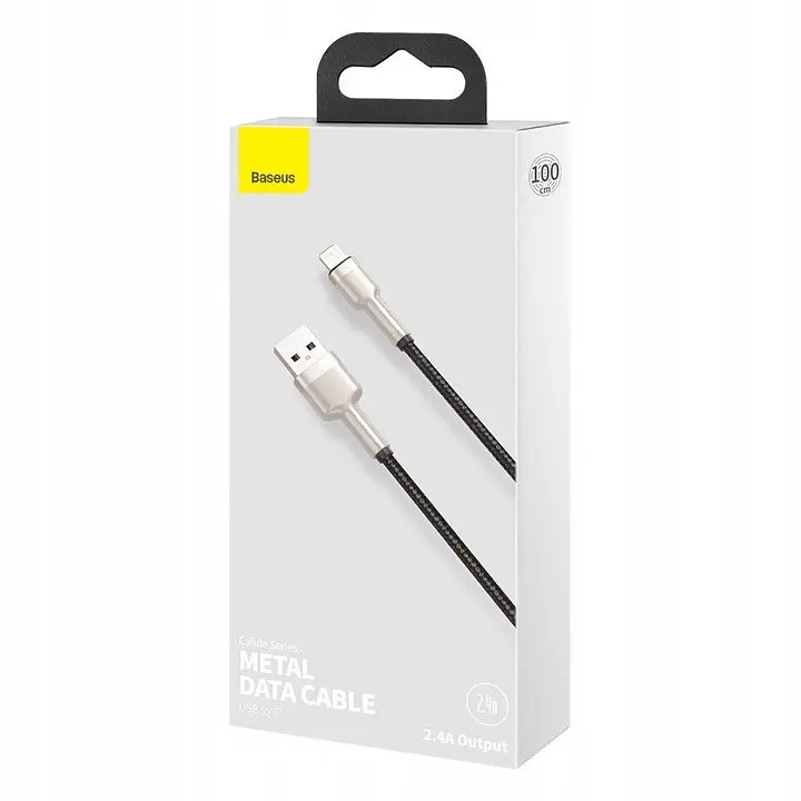 Кабель Baseus Cafule Series Metal Data Cable USB to Lightning 2.4A 1 м Чорний - фото 3