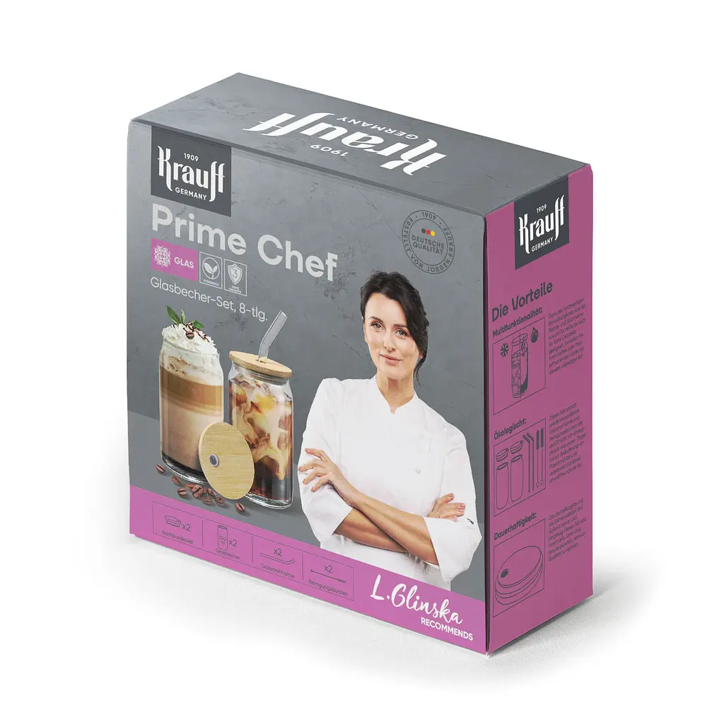 Набір склянок для напоїв з трубочками Prime Chef та Чайник Krauff 3л + набір коктейльнихложок Florence - фото 5