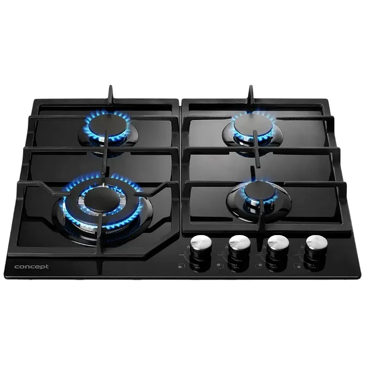 Плита газовая Concept PDV 7460 bc 4 конфорки закаленное стекло WOK горелка электроподжиг - фото 2