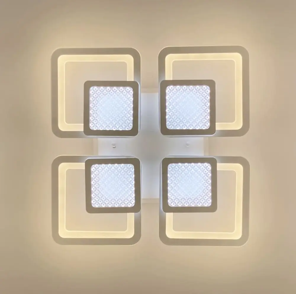 Люстра LED на 4+4 квадрата в белом цвете Line.F A 2727/4 RGB WH - фото 2