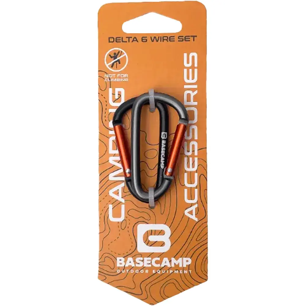 Карабін Base Camp Delta 6 Straight Set 2шт Black Grey
