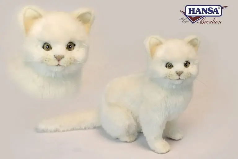 М'яка іграшка Hansa Біле кошеня, що сидить, Hansa, 26 см