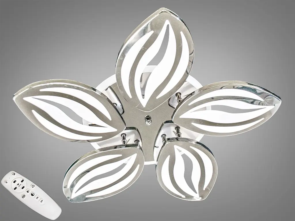 Стельова LED-люстра Diasha 8092/5HR 75W, Ø58х8 см, 3 кольори світла, диммер, пульт - фото 2