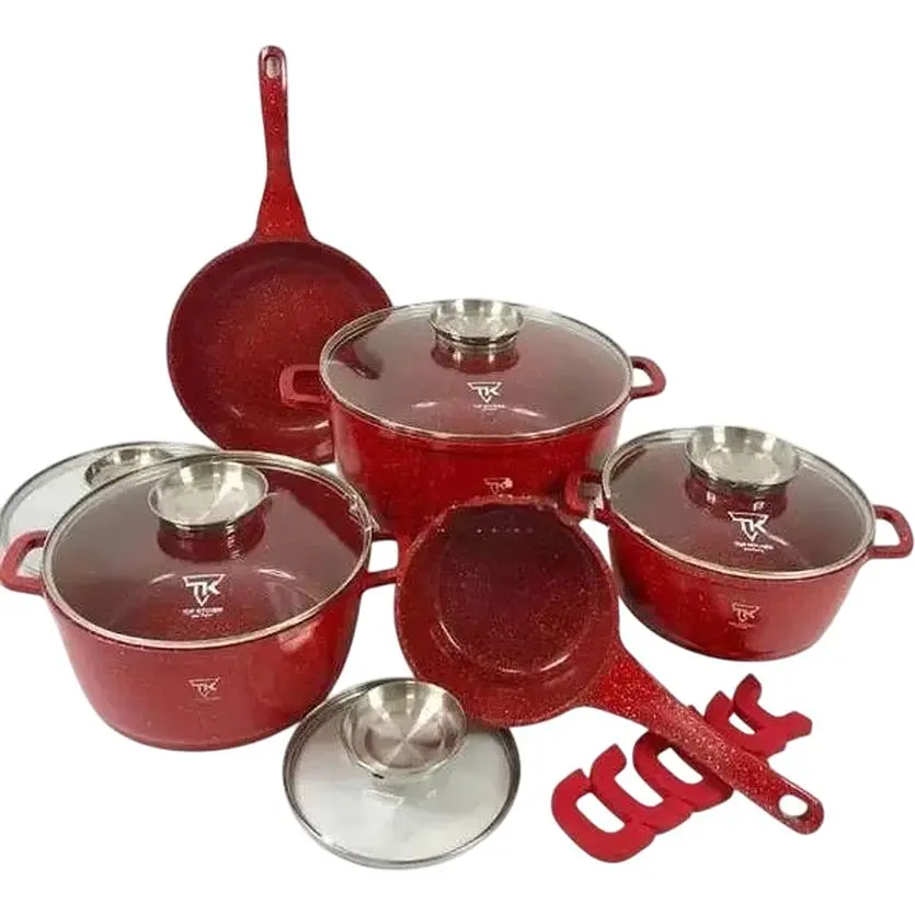 Набір каструль Top Kitchen TK00020 XPRO із багатошаровим дном червоний (43882-TK00020_2256) - фото 3