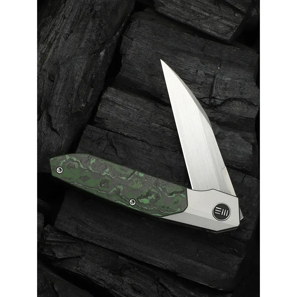 Складаний ніж Weknife Brr15 Bohler M390 титан карбон 82,5 мм зелений сірий - фото 12