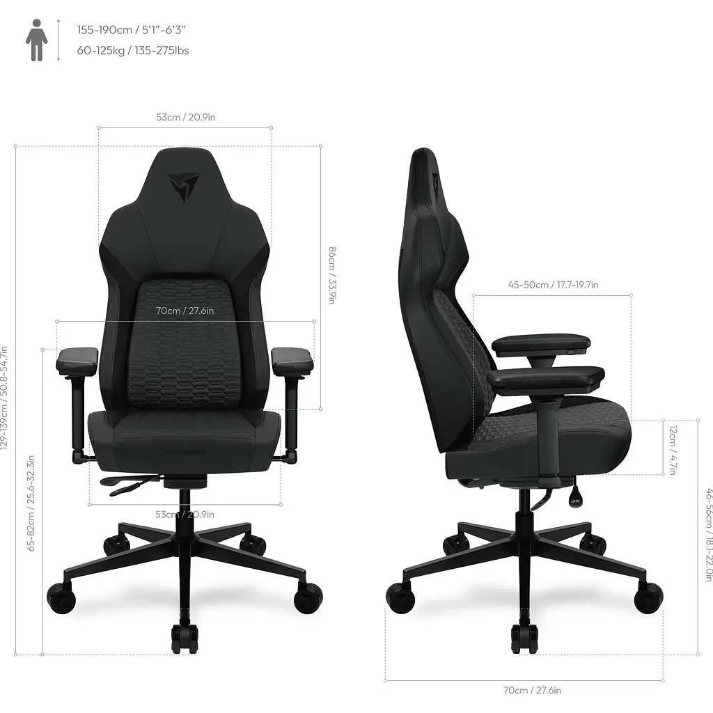 Геймерське крісло ThunderX3 Core Smart Racer Black (TEGC-2069101.11) [145372] - фото 8