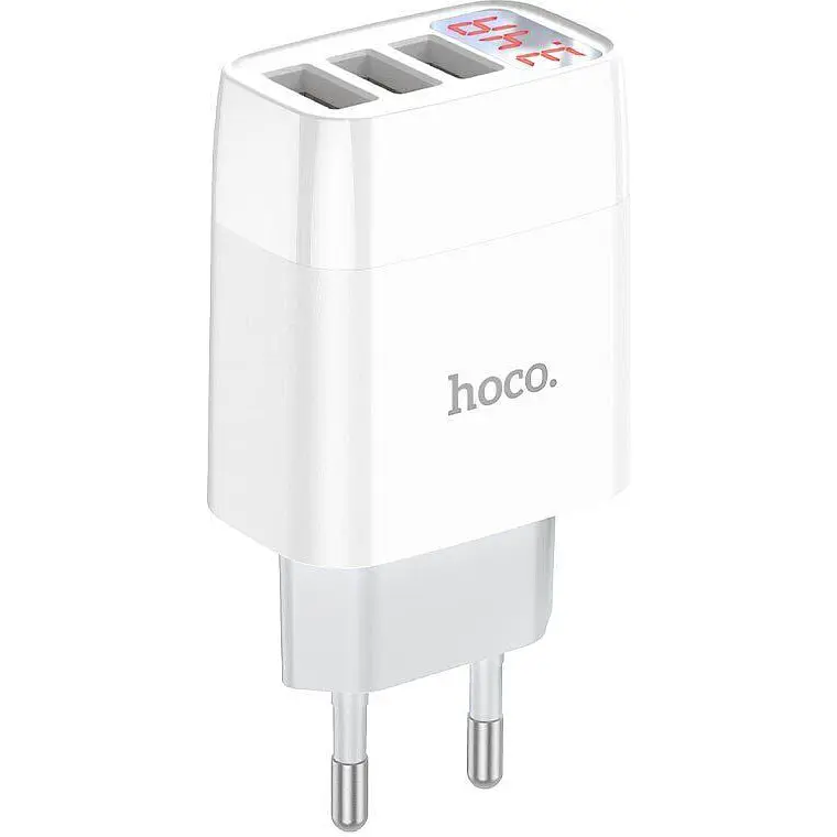Мережевий зарядний пристрій Hoco C93A 3-USB White [112164] - фото 2