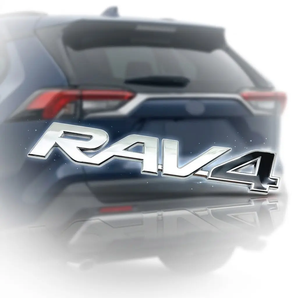 Емблема напис RAV4 для Toyota Хромований пластик (на скотчі) - фото 2