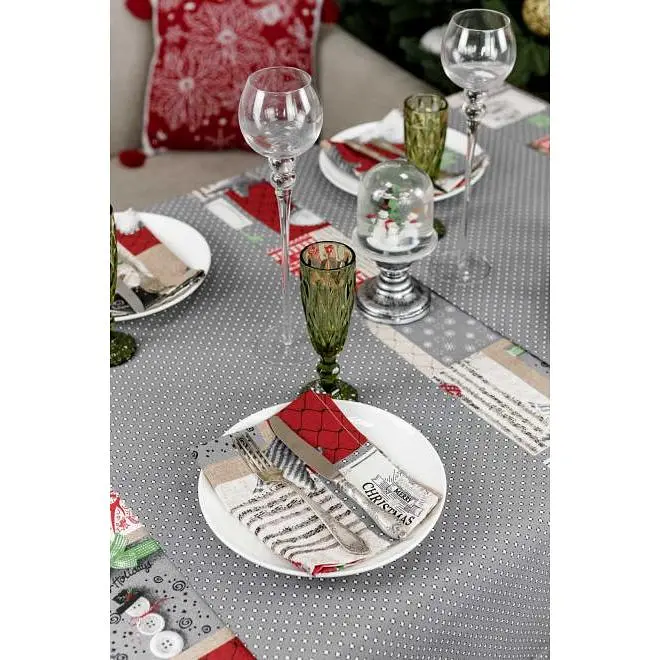 Раннер Прованс Merry Christmas гобеленовый 140x40 см серый (31480) - фото 4