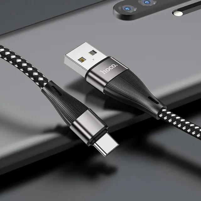Кабель Hoco X57 Pisces Cable USB to Type-C 2,4A 1m Black - фото 2