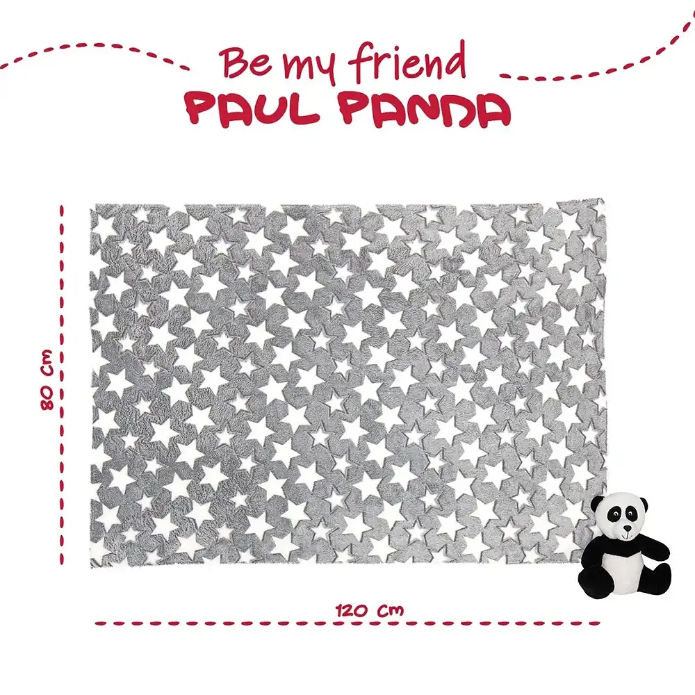 Плед Perletti Toys Paul Panda з м'якою іграшкою 120x80 см сірий/білий (P13070) - фото 5