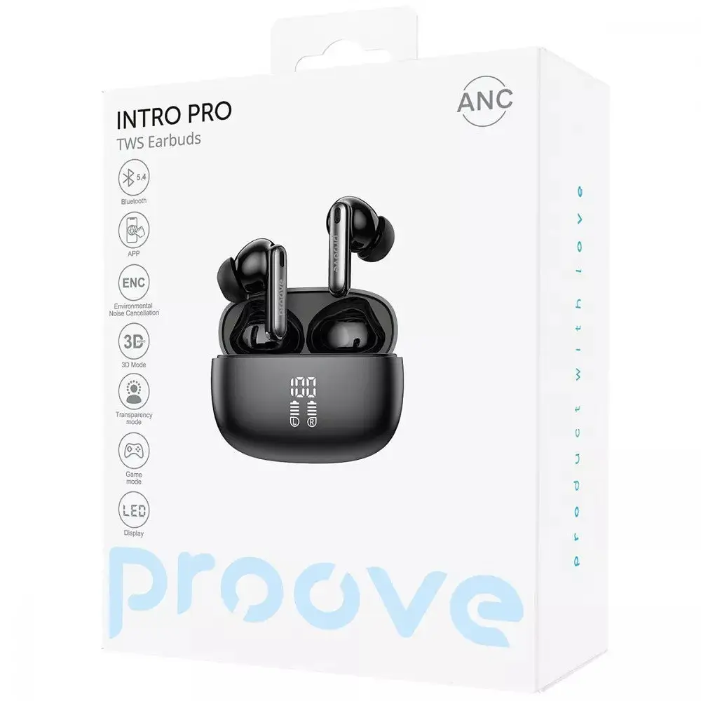 Навушники бездротові Proove Intro Pro TWS with ANC (APP) obsidian black - фото 6