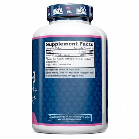 Витамины и минералы Haya Labs Vitamin D3 5000 IU 100 капсул - фото 2