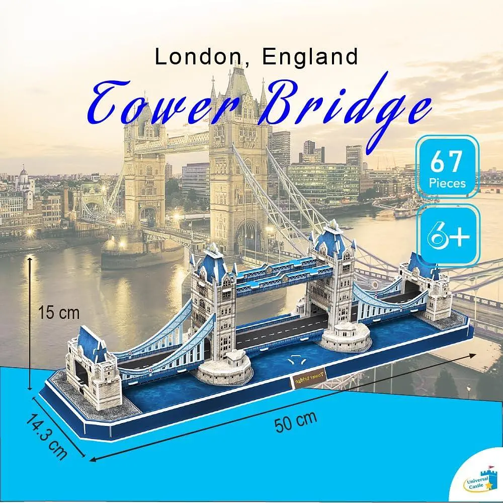 3D пазл Tower Bridge на 67 деталей для дітей і дорослих - фото 7