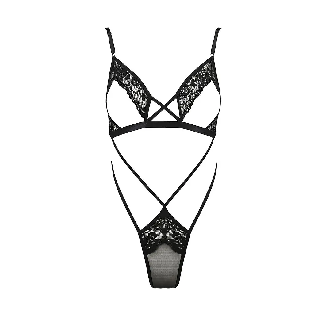 Боді монокіні з відкритими грудьми Passion DIABOLINA BODY XXL/XXXL, black - фото 3