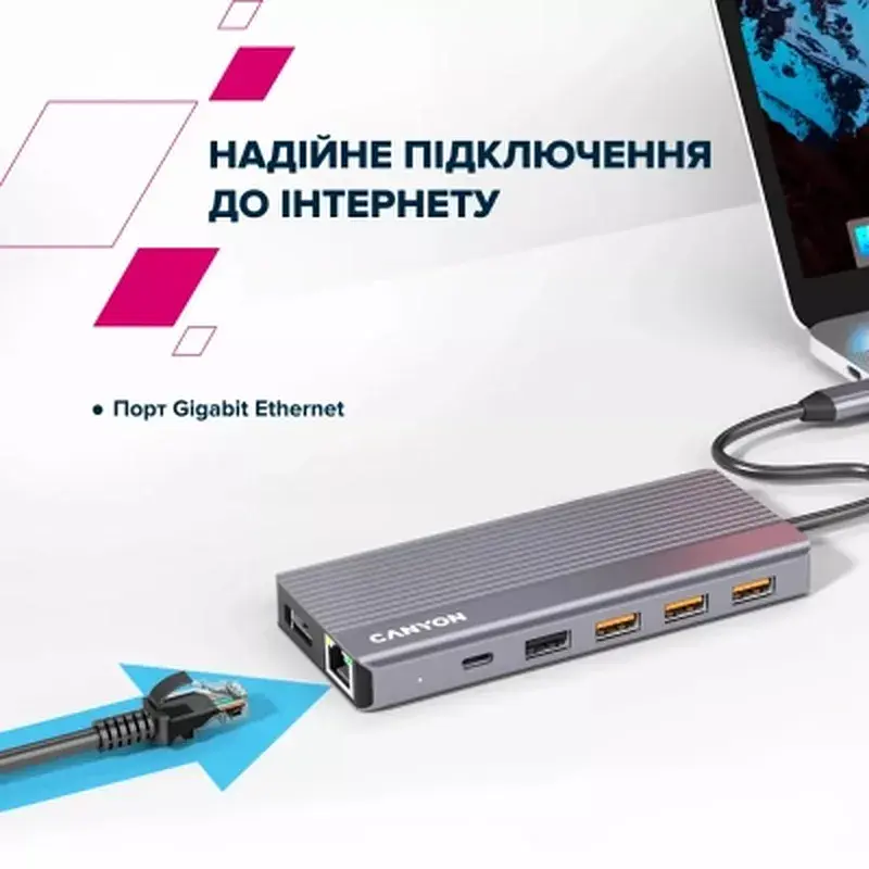 Порт-реплікатор Canyon Docking Station DS-16 13 in 1 4K USB-C hub (CNS-TDS16) - фото 12