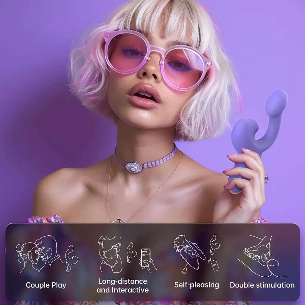 Смарт-вібратор Magic Motion Ponder Purple, подвійна стимуляція, віброяйце+язичок для клітора - фото 11