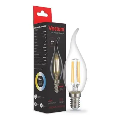 Лампочка Vestum С35Т Е14 4Вт 220V 3000К (1-VS-2406) - фото 2