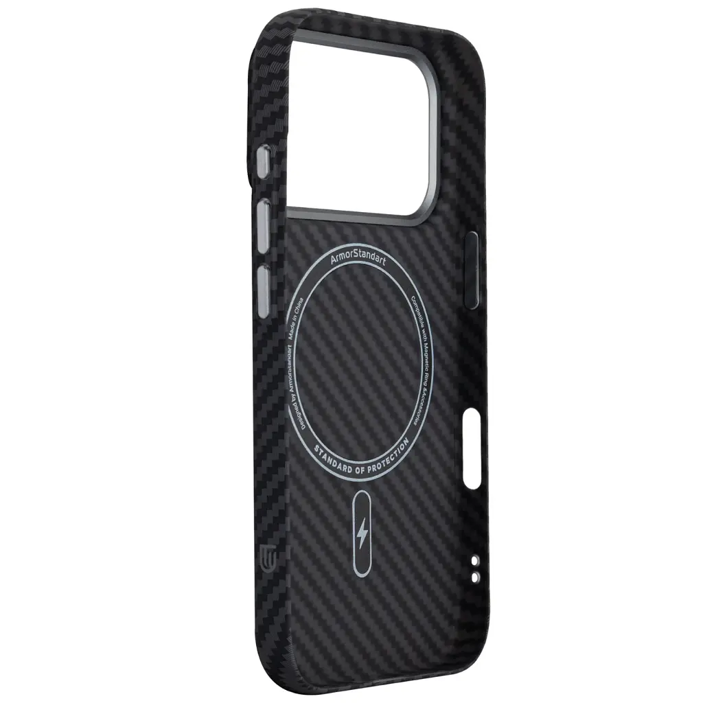 Чохол до мобільного телефона Armorstandart LikeCarbon2 MagCase Apple iPhone 17 Pro Carbon Black (ARM86258) - фото 4