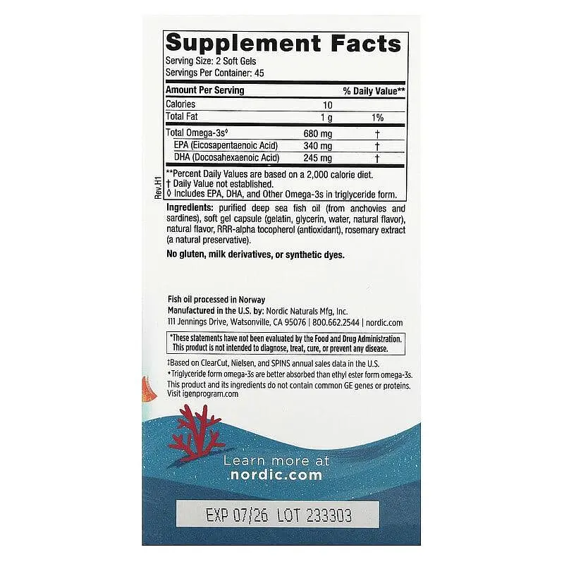 Риб'ячий жир для дітей Nordic Naturals Ultimate Omega 340 мг 90 міні капсул Полуниця - фото 3