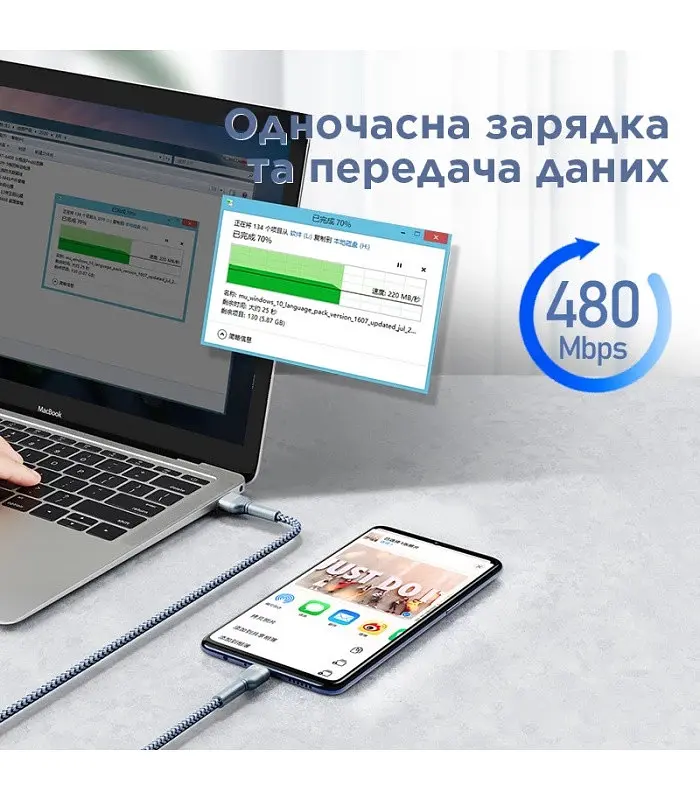Кабель Remax Jany Series USB - micro USB, 1m Сріблястий (RC-124m) - фото 3