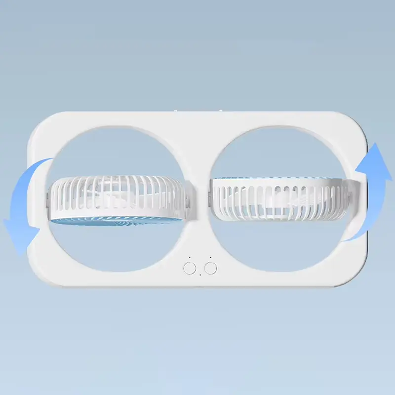 Настільний вентилятор F105 Dual-Fan Design 1800mAh Blue - фото 4