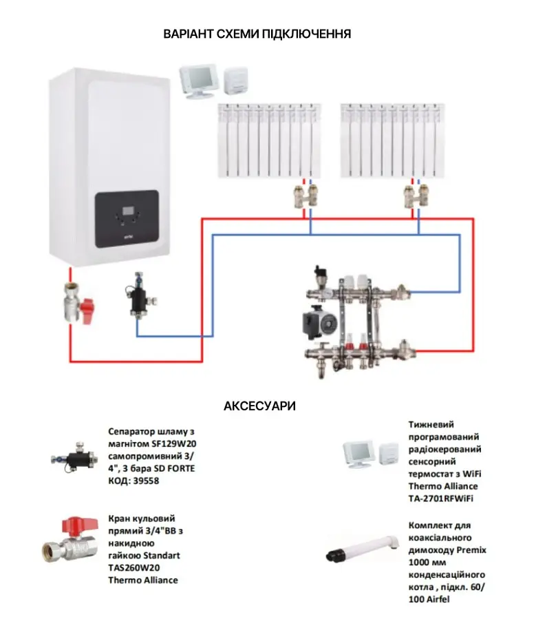 Котел газовий Airfel Optimum Premix 30 кВт двухконтурний (два теплообмінники) конденсаційний, навісний A2CPX030EARU - фото 10