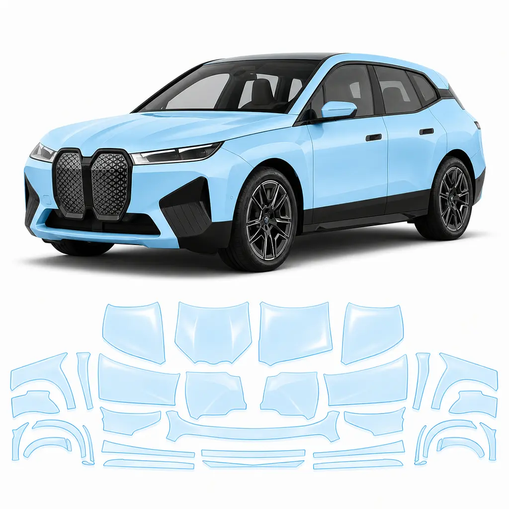 Антигравійна захисна бронеплівка за лекалами для BMW iX I20 2021- повний кузов