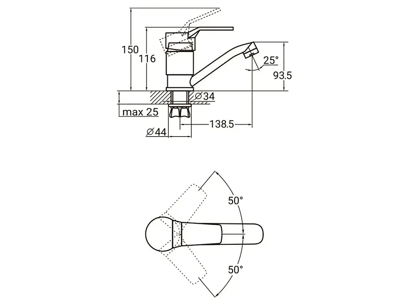 Змішувач для кухонної мийки Aquatica MJ-1B135C - фото 3