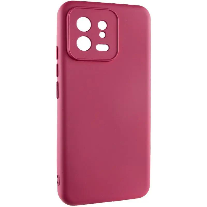 Чехол TPU GETMAN Liquid Silk Full Camera для Xiaomi 13 Бордовый / Marsala - фото 2