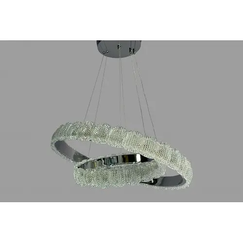 Люстра лед підвісна Linisoln 1532-60*40 CH метал, акрил, діаметр 60*40 см, LED-стрічка, висота 50-120 см, потужність 90 Вт - фото 4