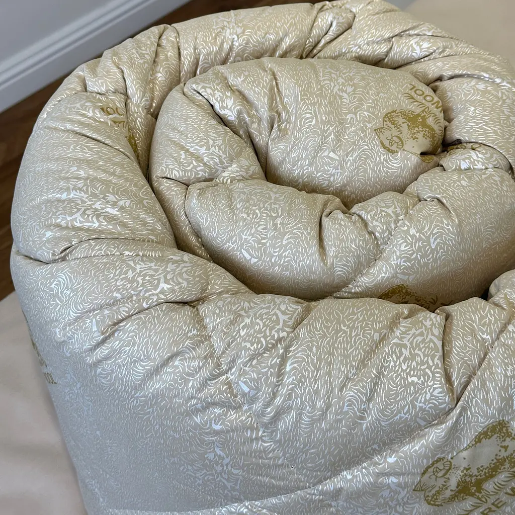 Ковдра євро зимова з вовни Leri Max Pure Wool 21502 200х215 см бежева - фото 5