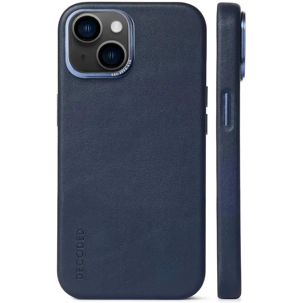 Оригінальний шкіряний чохол Decoded Leather Case MagSafe для Apple iPhone 13 (6.1") Matt Navy Blue - фото 11