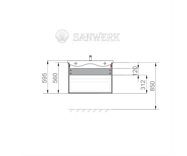 Тумба Sanwerk з умивальником "АМАТА AIR КЛЕА" 81 см, біла (MV0000797) - фото 3