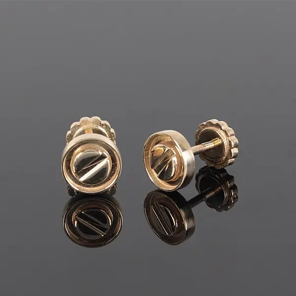 Сережки гвоздики з болтами з жовтого золота S-0025