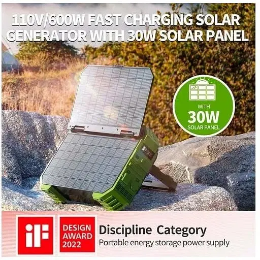 Портативная солнечная электростанция PD PN-600 600w с панелью Browey Solar Panel 22W PN-600 - фото 4