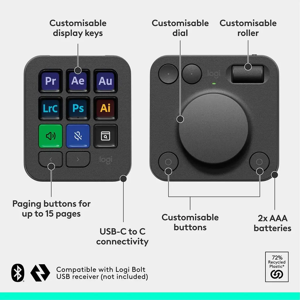 Контроллер Logitech MX Creative Console Graphite - фото 8