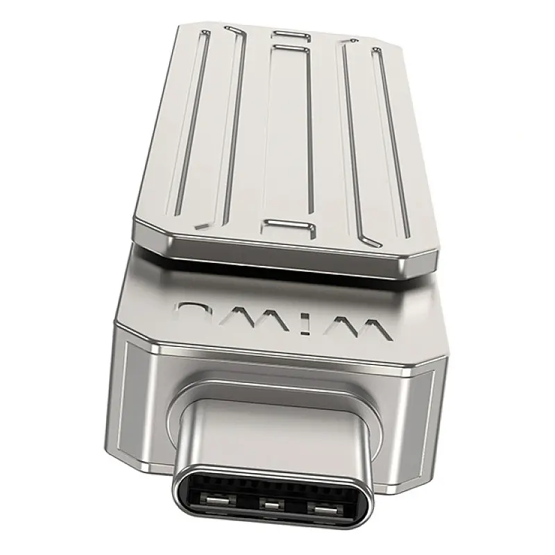 Флеш-накопичувач WIWU Wi-FD001 3in1 (USB-A/C/L) USB 3.0, 64GB Silver - фото 5