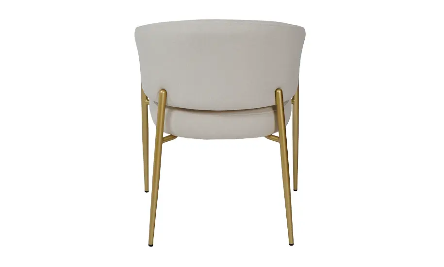 Стілець Мальта тканина айворі метал золоті ніжки - фото 3