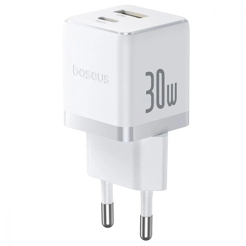 Зарядний пристрій Baseus Palm Fast Charger Type-C+USB 30W white (P1011160A213-00) - фото 5